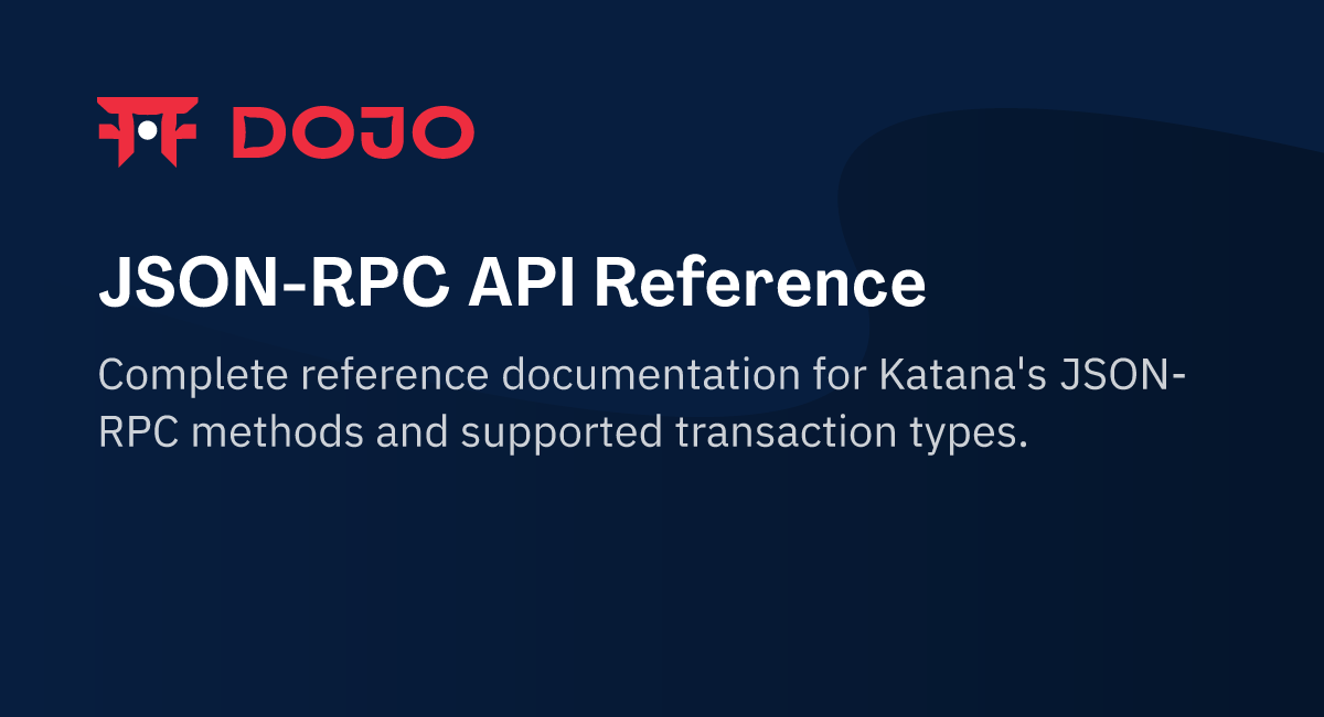 JSON-RPC API Reference – Dojo Documentation